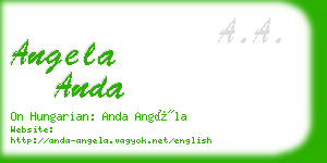 angela anda business card